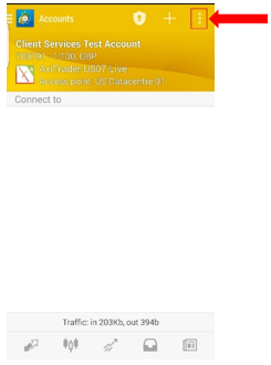 Open menu and select More Open main menu Android