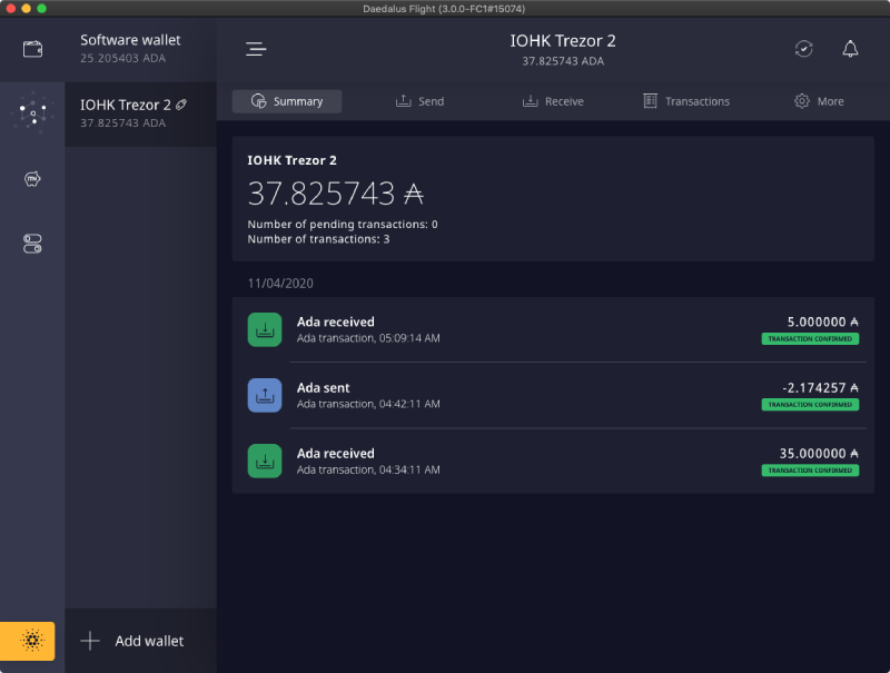 Cardano Daedalus Wallet